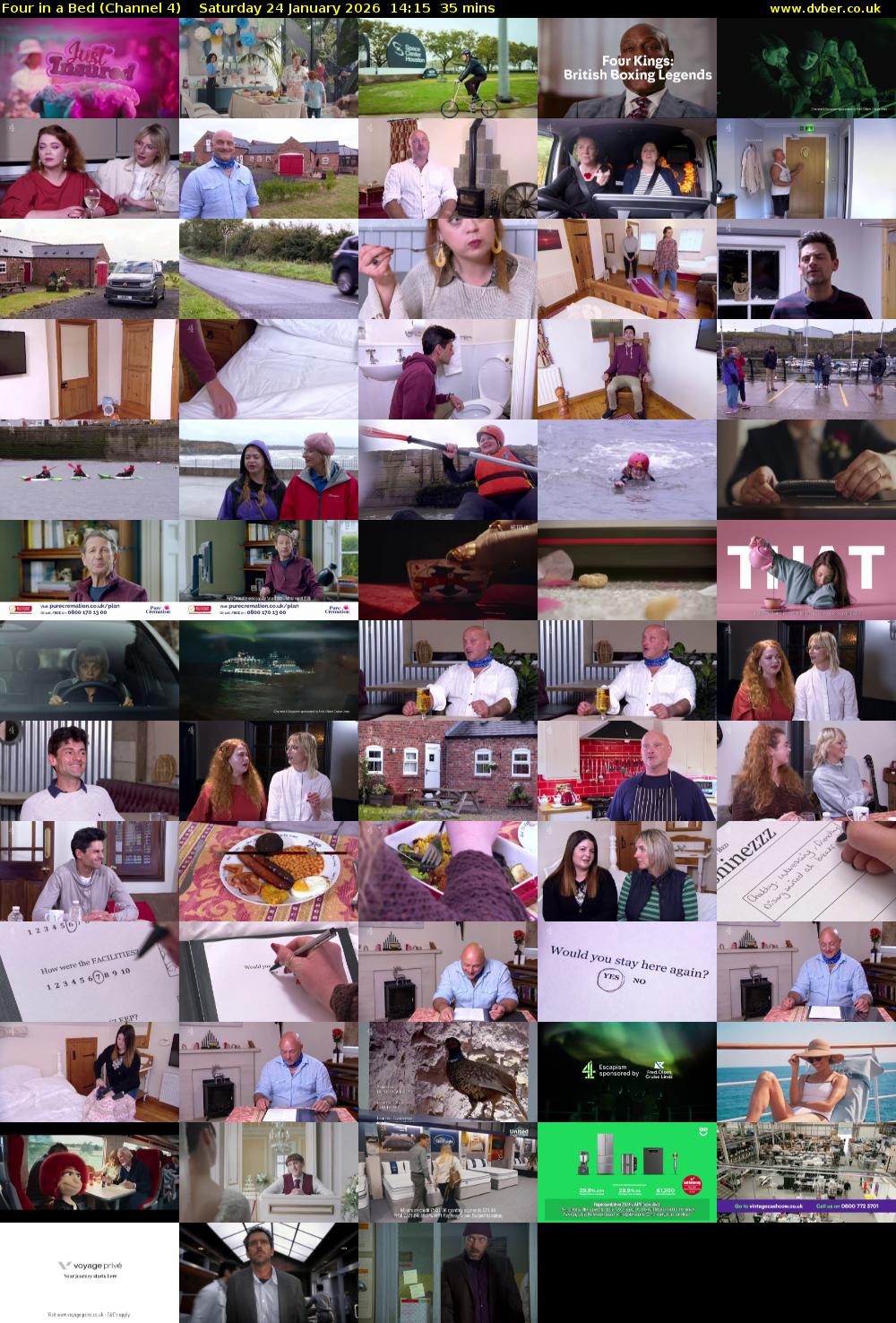Four in a Bed (Channel 4) Saturday 24 January 2026 14:15 - 14:50
