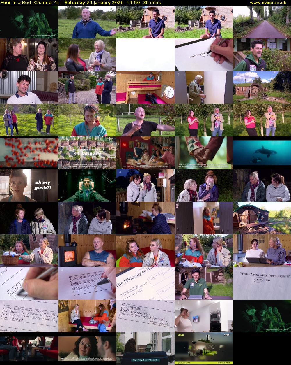 Four in a Bed (Channel 4) Saturday 24 January 2026 14:50 - 15:20