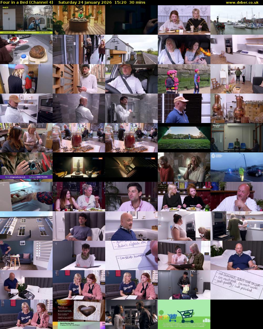 Four in a Bed (Channel 4) Saturday 24 January 2026 15:20 - 15:50