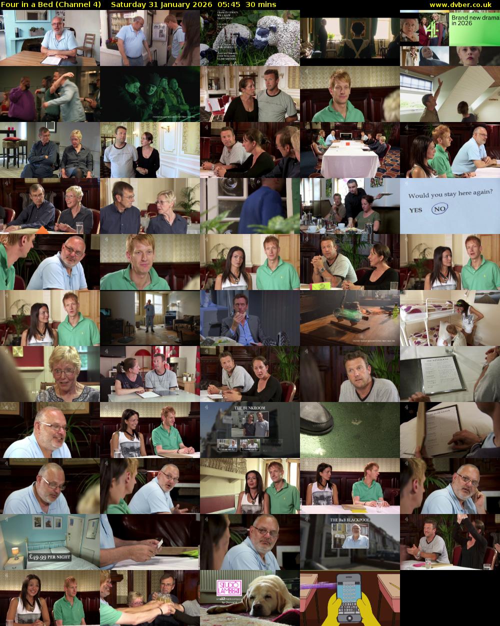 Four in a Bed (Channel 4) Saturday 31 January 2026 05:45 - 06:15