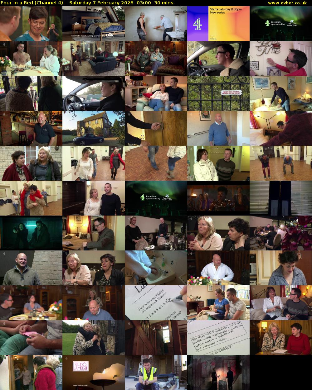 Four in a Bed (Channel 4) Saturday 7 February 2026 03:00 - 03:30