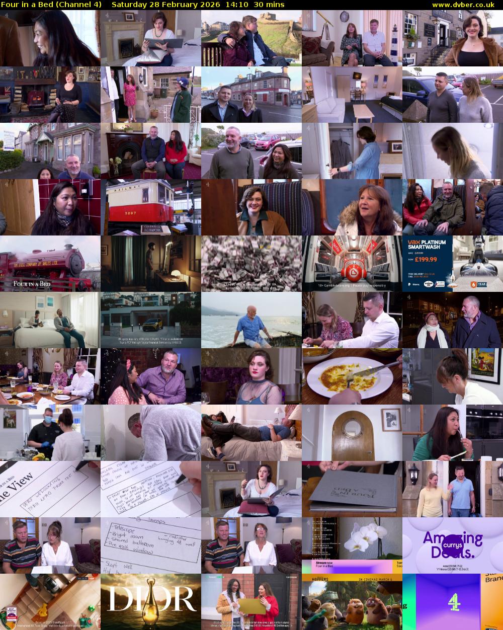 Four in a Bed (Channel 4) Saturday 28 February 2026 14:10 - 14:40