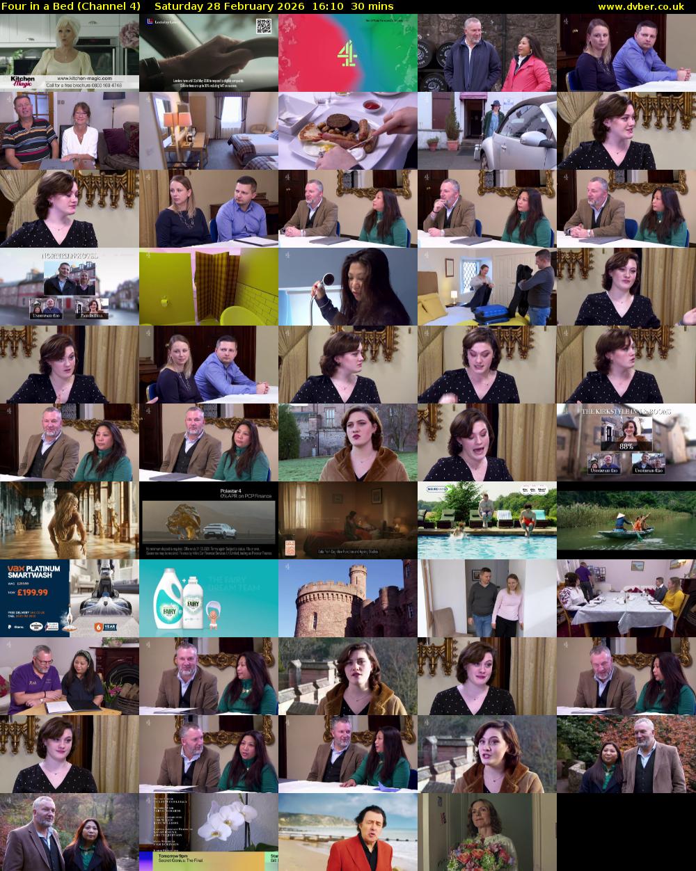 Four in a Bed (Channel 4) Saturday 28 February 2026 16:10 - 16:40