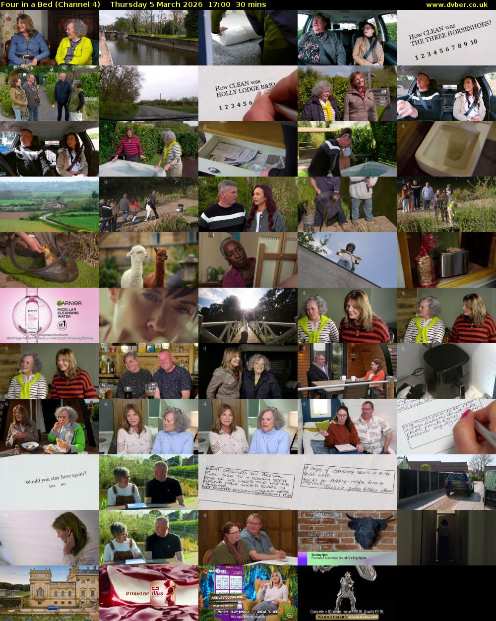 Four in a Bed (Channel 4) Thursday 5 March 2026 17:00 - 17:30