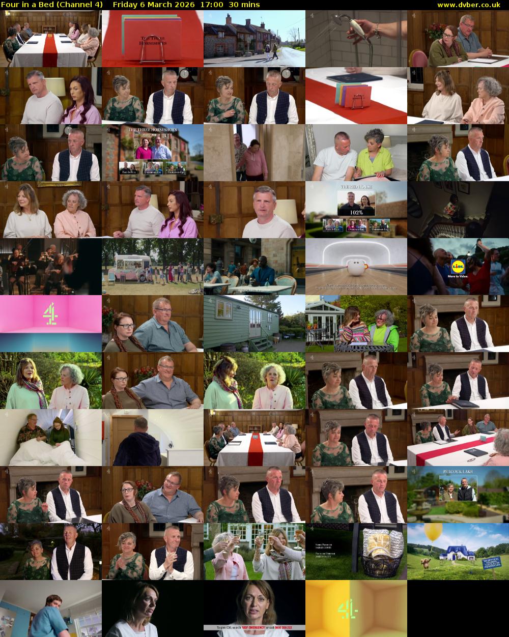 Four in a Bed (Channel 4) Friday 6 March 2026 17:00 - 17:30