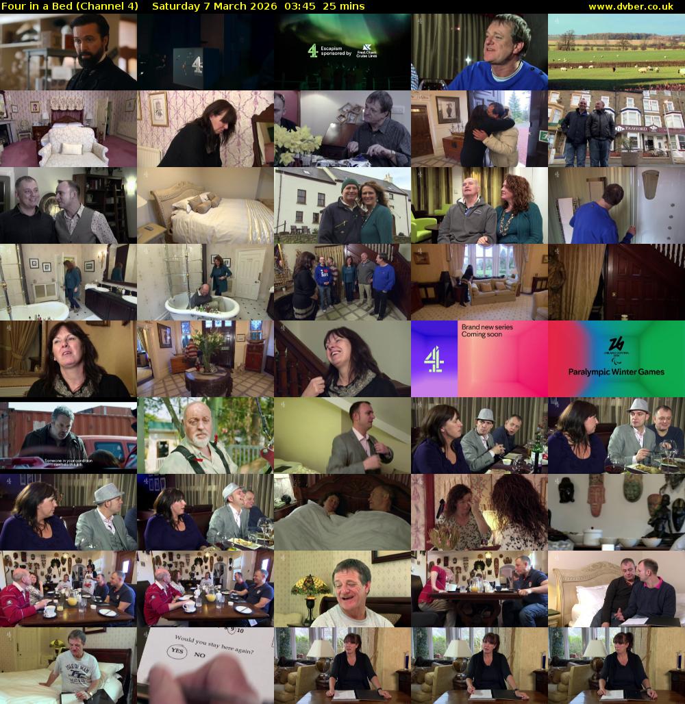 Four in a Bed (Channel 4) Saturday 7 March 2026 03:45 - 04:10