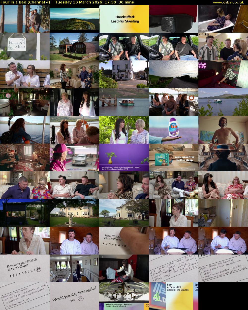 Four in a Bed (Channel 4) Tuesday 10 March 2026 17:30 - 18:00