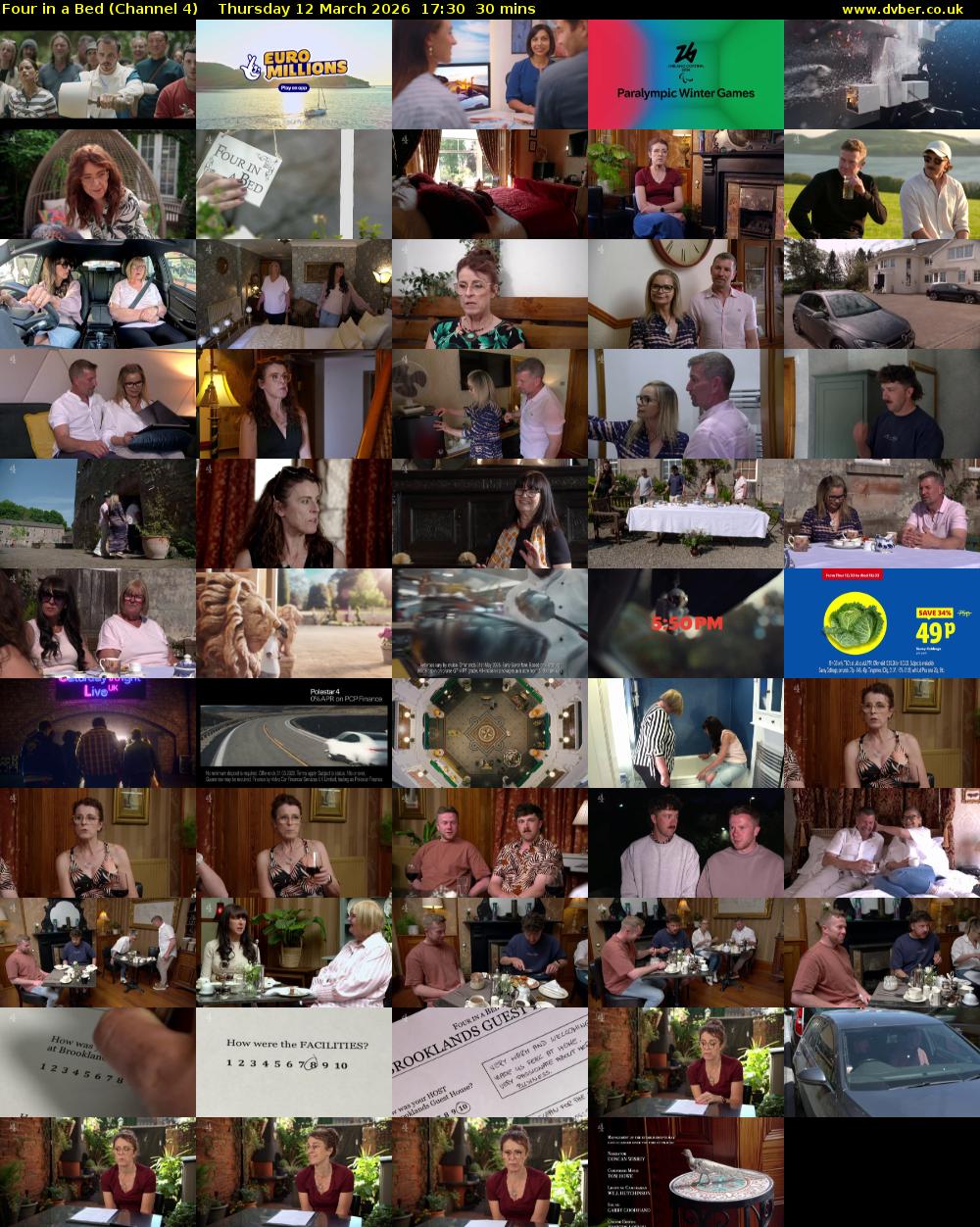 Four in a Bed (Channel 4) Thursday 12 March 2026 17:30 - 18:00