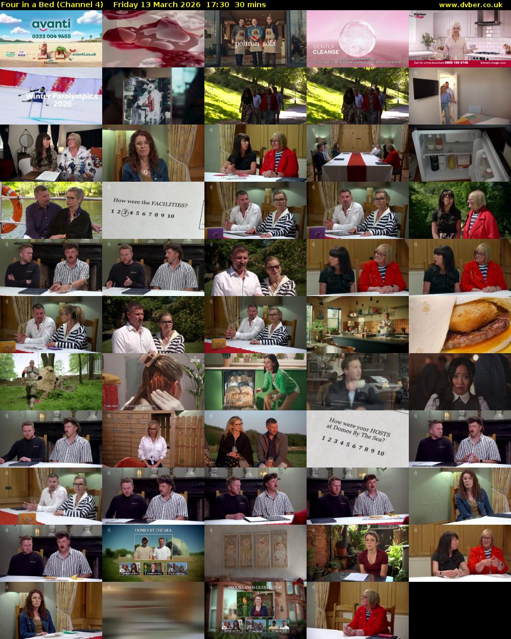 Four in a Bed (Channel 4) Friday 13 March 2026 17:30 - 18:00