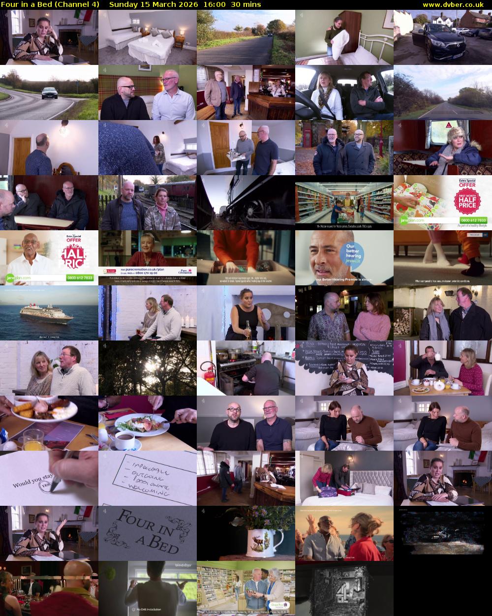 Four in a Bed (Channel 4) Sunday 15 March 2026 16:00 - 16:30