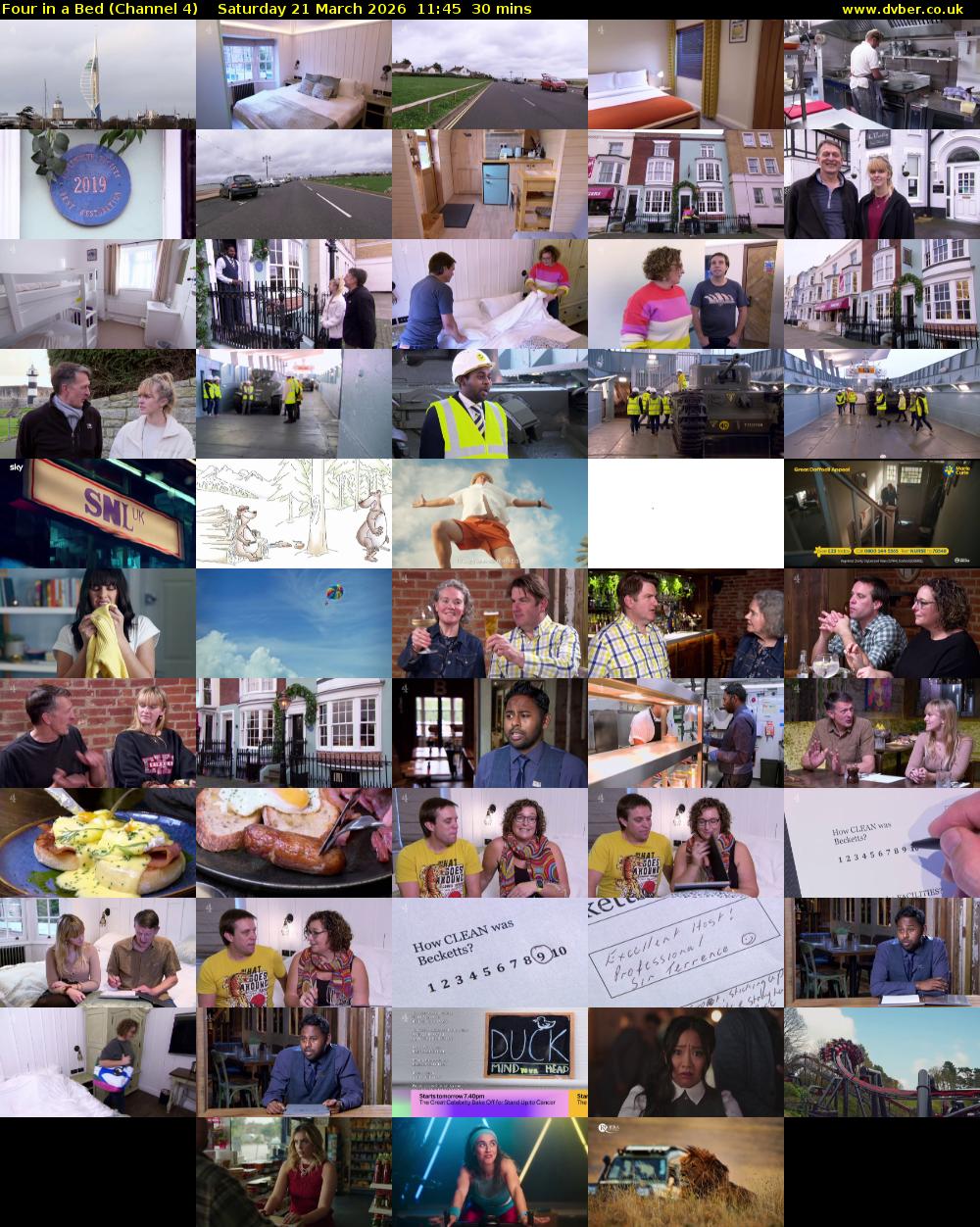 Four in a Bed (Channel 4) Saturday 21 March 2026 11:45 - 12:15