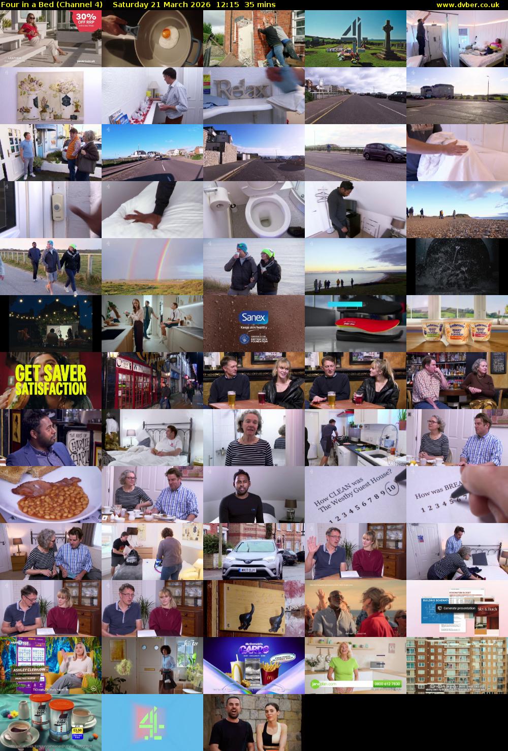 Four in a Bed (Channel 4) Saturday 21 March 2026 12:15 - 12:50