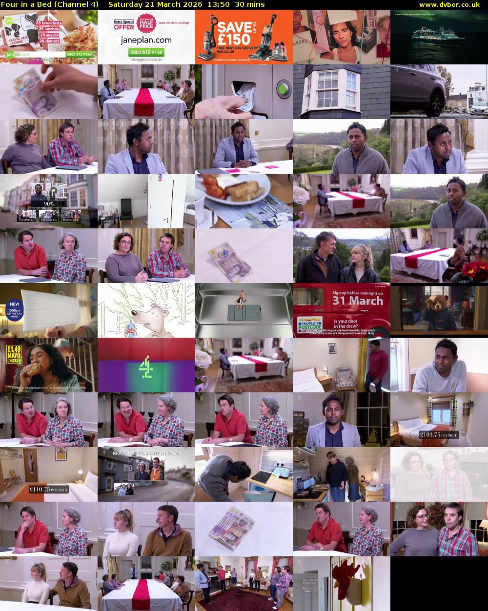 Four in a Bed (Channel 4) Saturday 21 March 2026 13:50 - 14:20