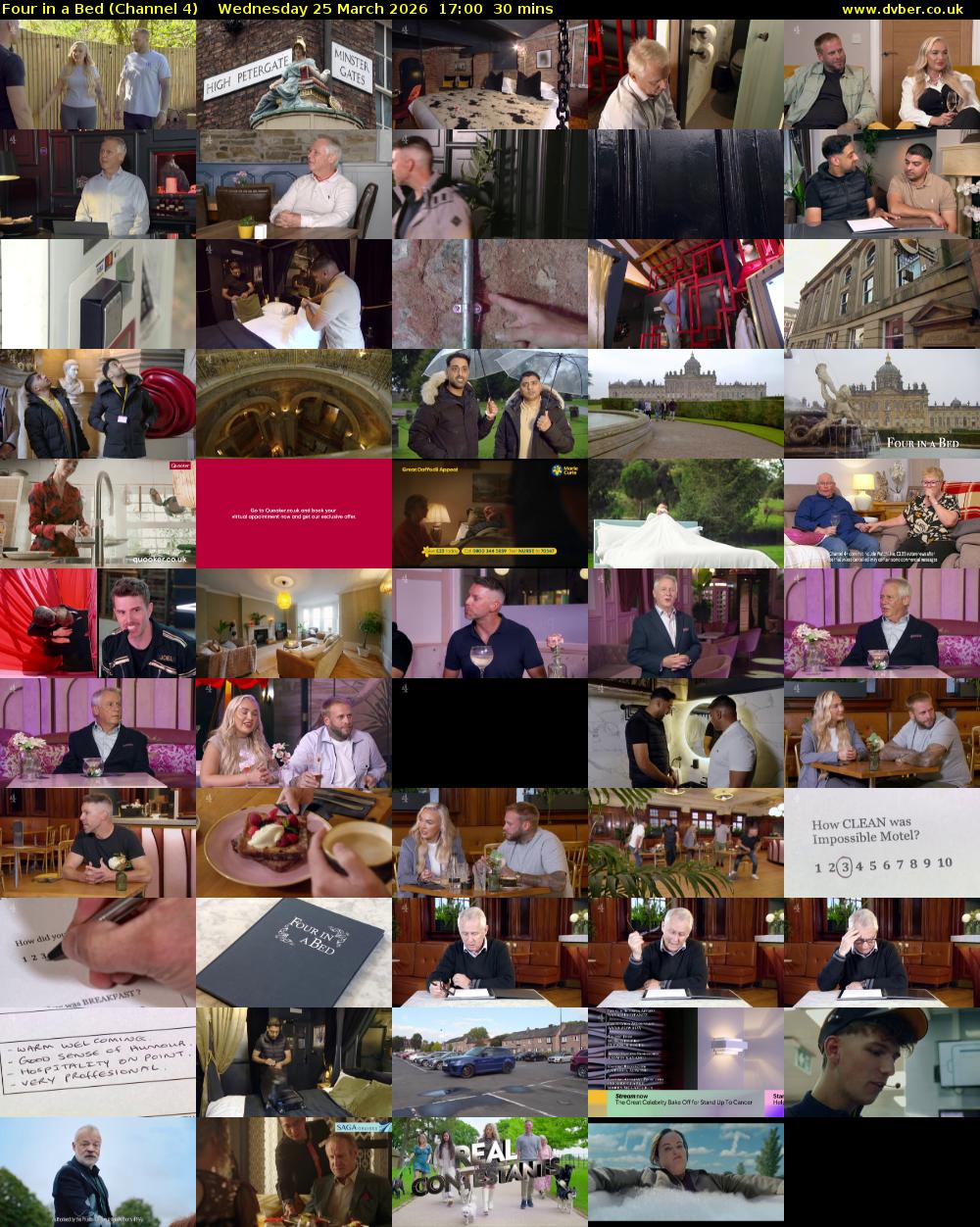 Four in a Bed (Channel 4) Wednesday 25 March 2026 17:00 - 17:30