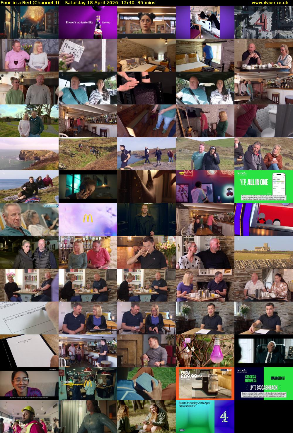 Four in a Bed (Channel 4) Saturday 18 April 2026 12:40 - 13:15