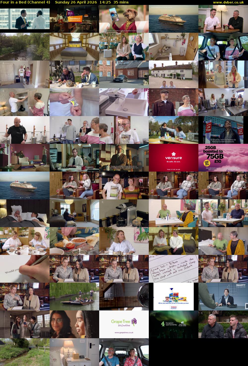 Four in a Bed (Channel 4) Sunday 26 April 2026 14:25 - 15:00