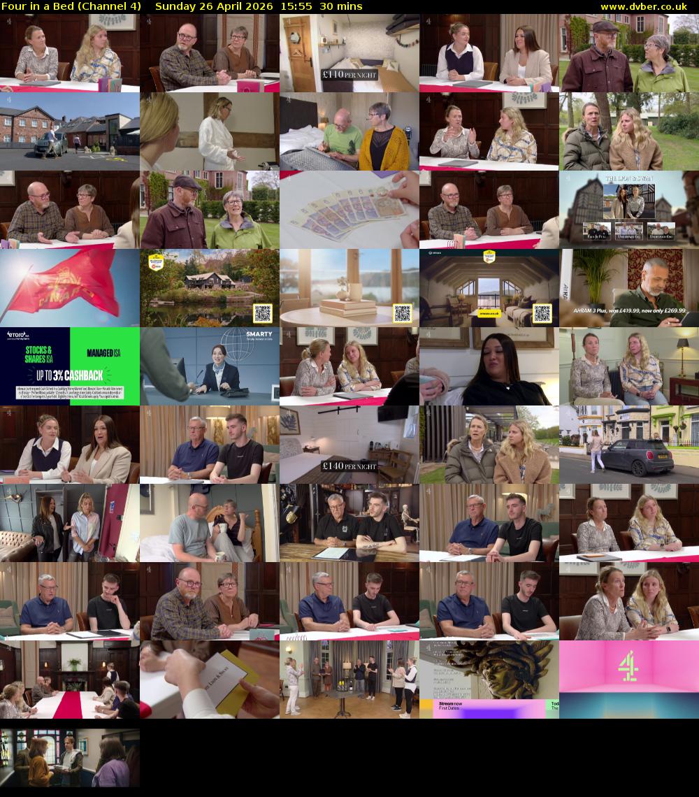 Four in a Bed (Channel 4) Sunday 26 April 2026 15:55 - 16:25