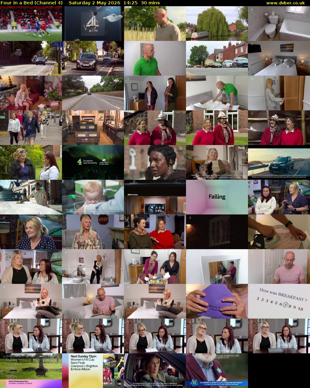 Four in a Bed (Channel 4) Saturday 2 May 2026 14:25 - 14:55