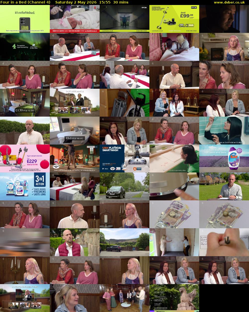 Four in a Bed (Channel 4) Saturday 2 May 2026 15:55 - 16:25
