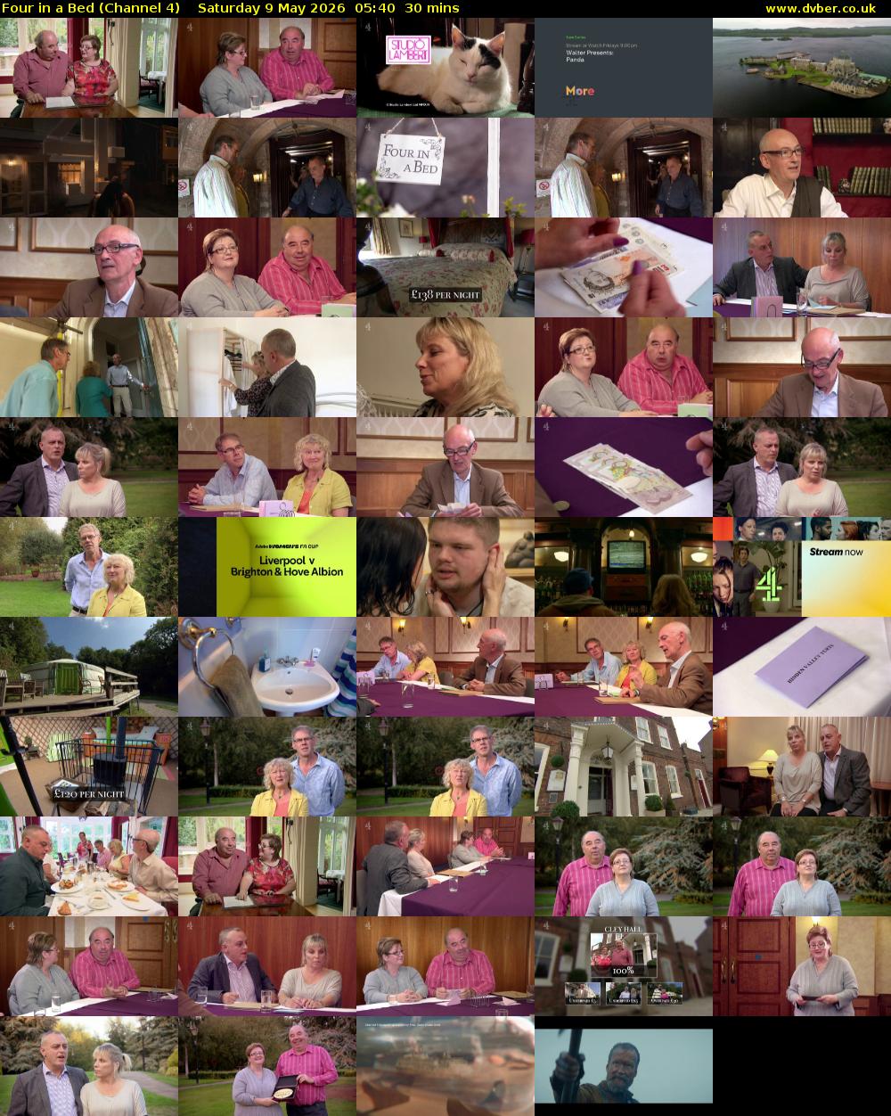 Four in a Bed (Channel 4) Saturday 9 May 2026 05:40 - 06:10