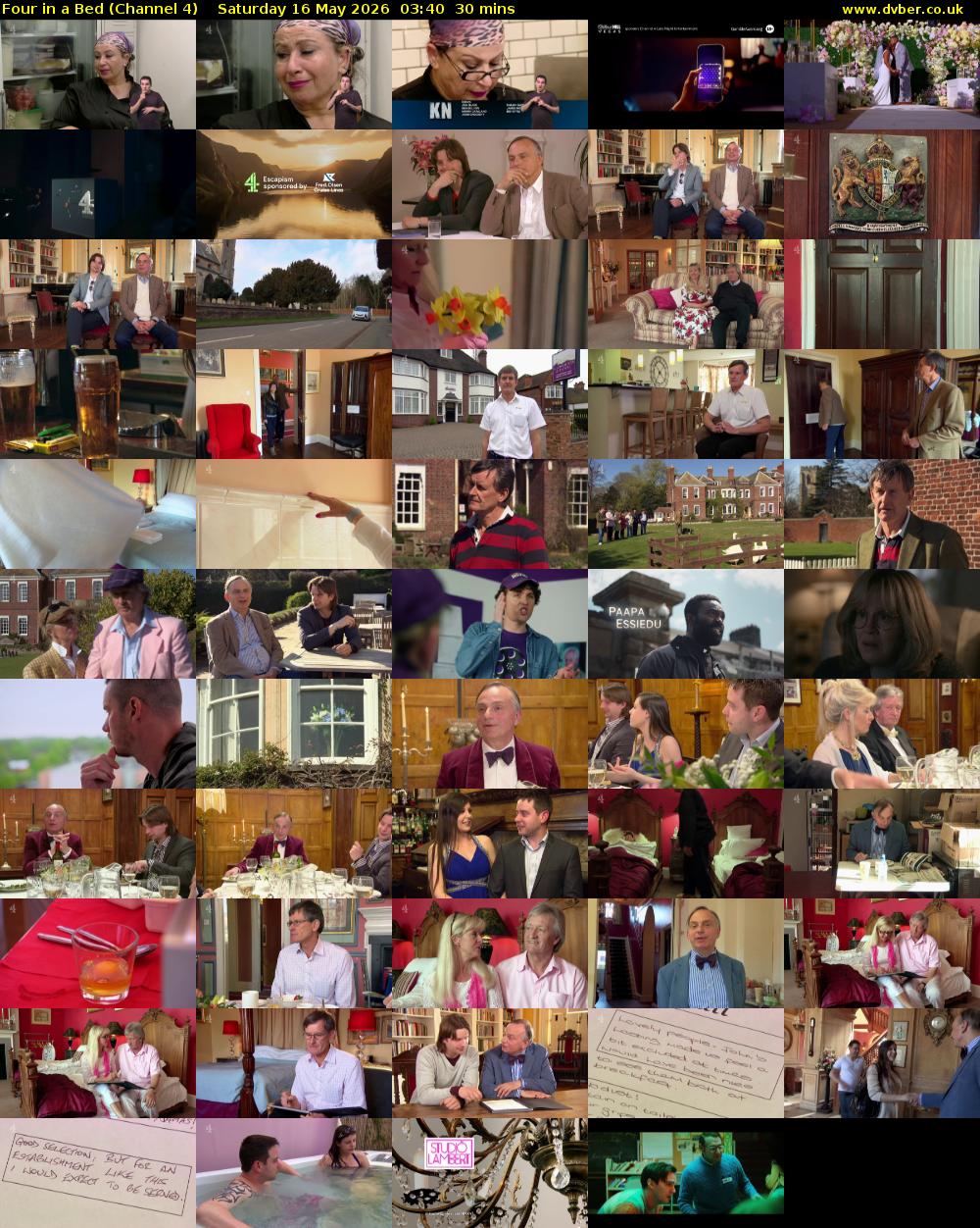 Four in a Bed (Channel 4) Saturday 16 May 2026 03:40 - 04:10