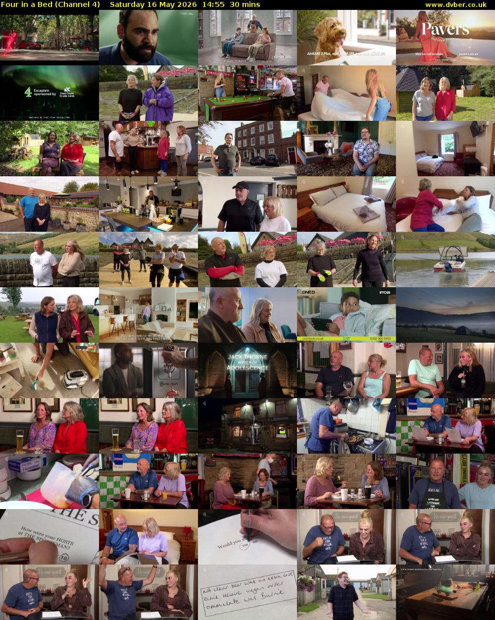 Four in a Bed (Channel 4) Saturday 16 May 2026 14:55 - 15:25