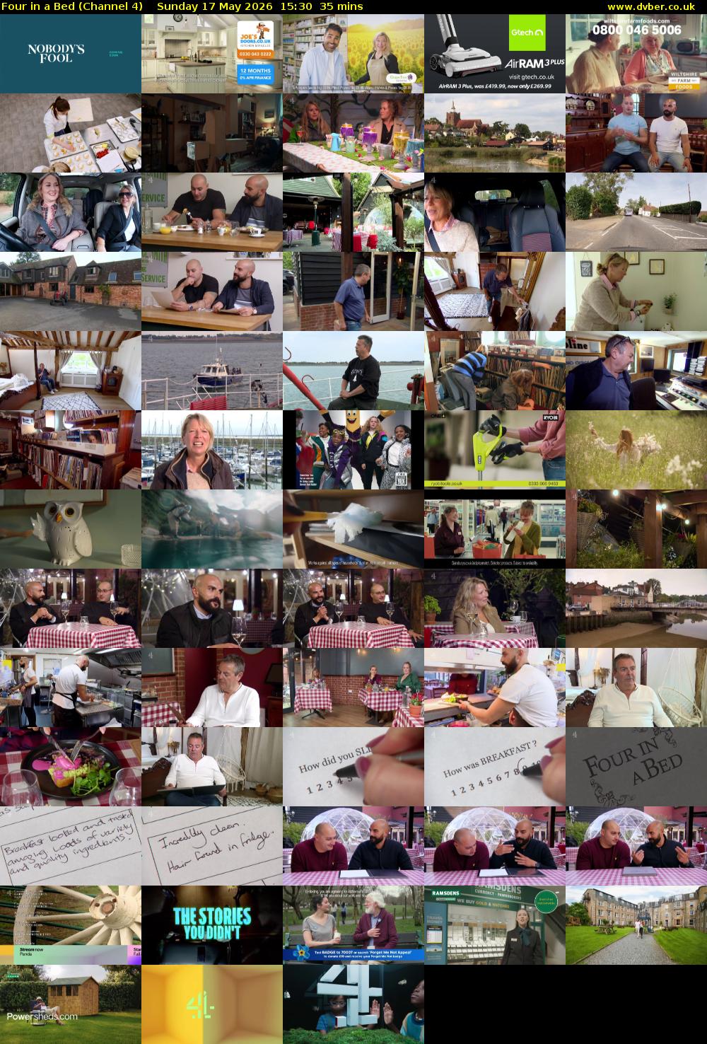 Four in a Bed (Channel 4) Sunday 17 May 2026 15:30 - 16:05