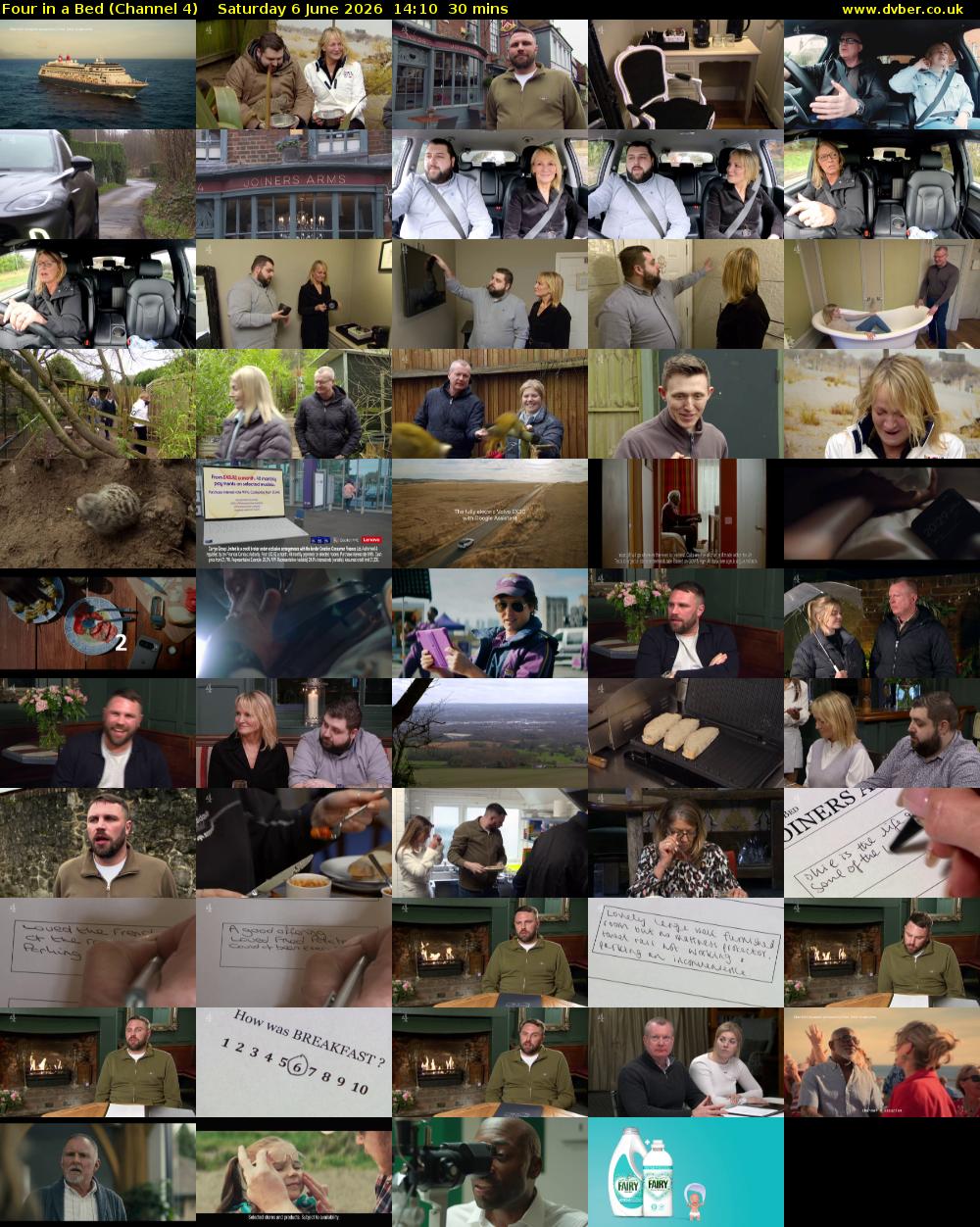 Four in a Bed (Channel 4) Saturday 6 June 2026 14:10 - 14:40