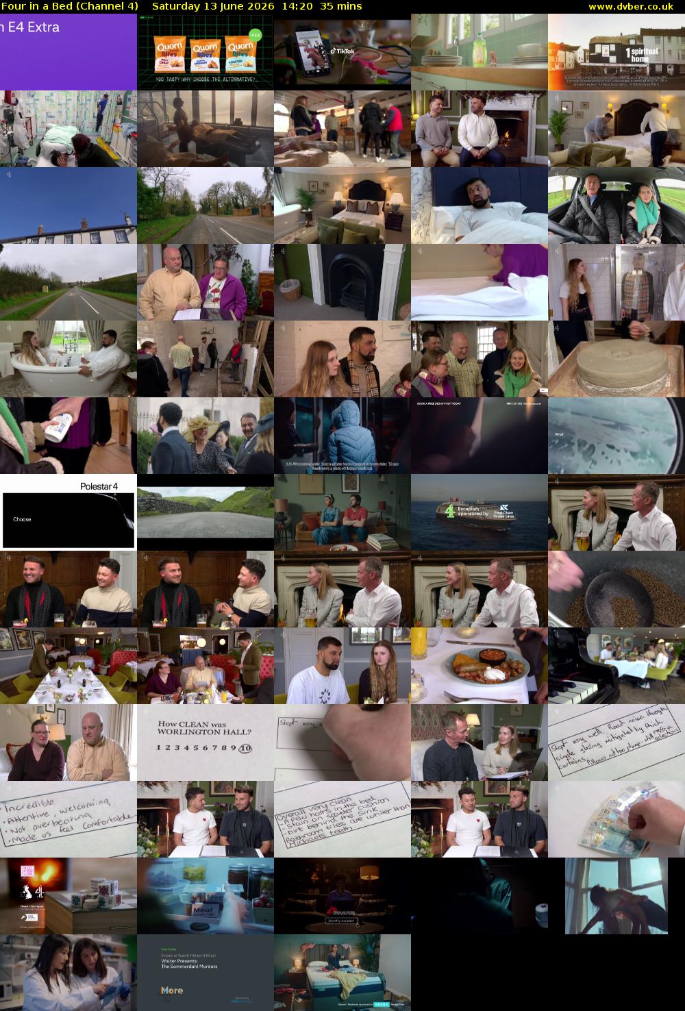 Four in a Bed (Channel 4) Saturday 13 June 2026 14:20 - 14:55