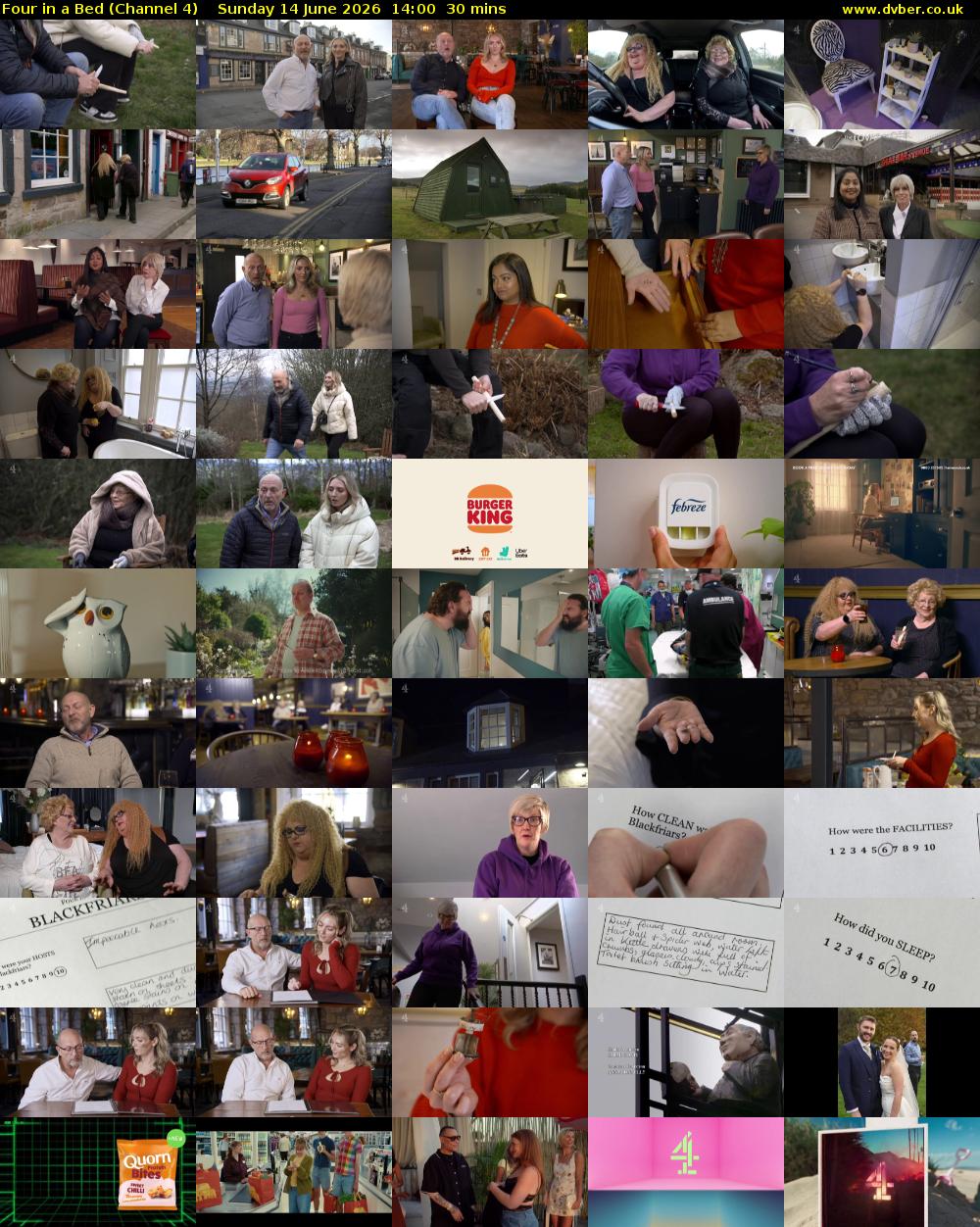Four in a Bed (Channel 4) Sunday 14 June 2026 14:00 - 14:30
