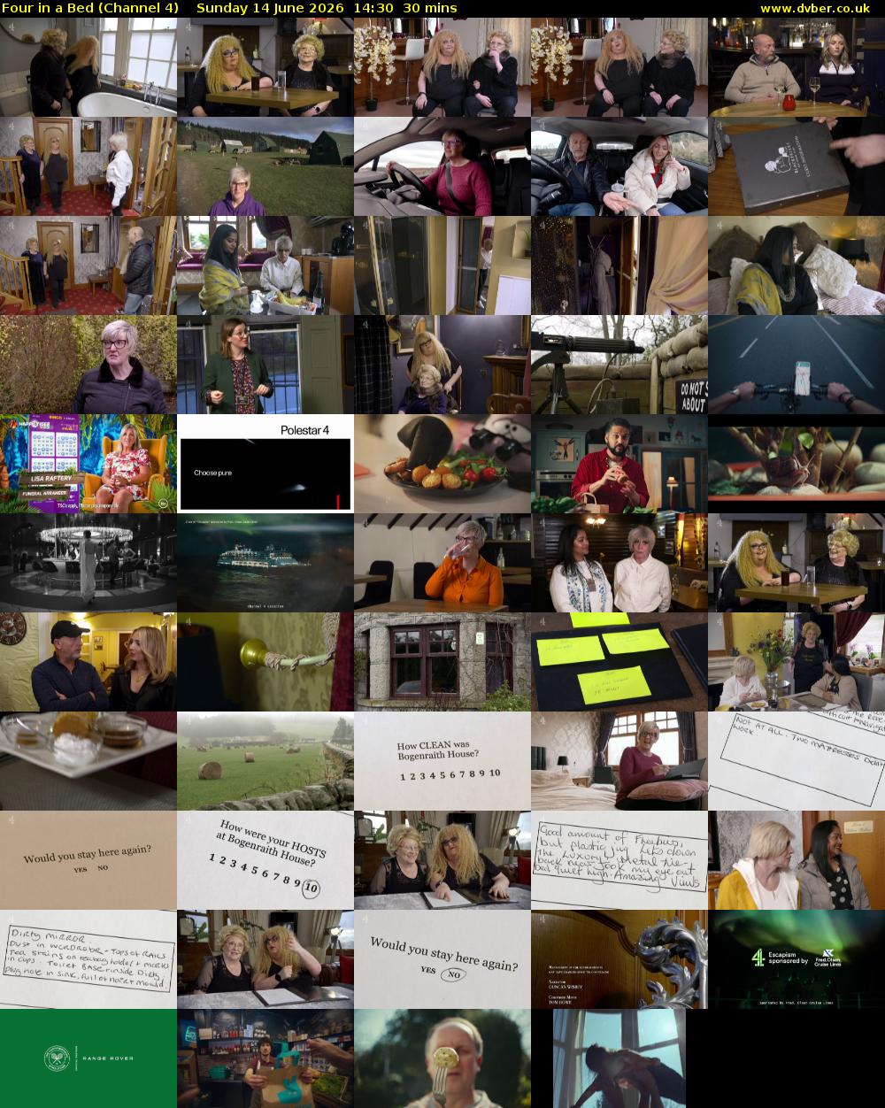 Four in a Bed (Channel 4) Sunday 14 June 2026 14:30 - 15:00