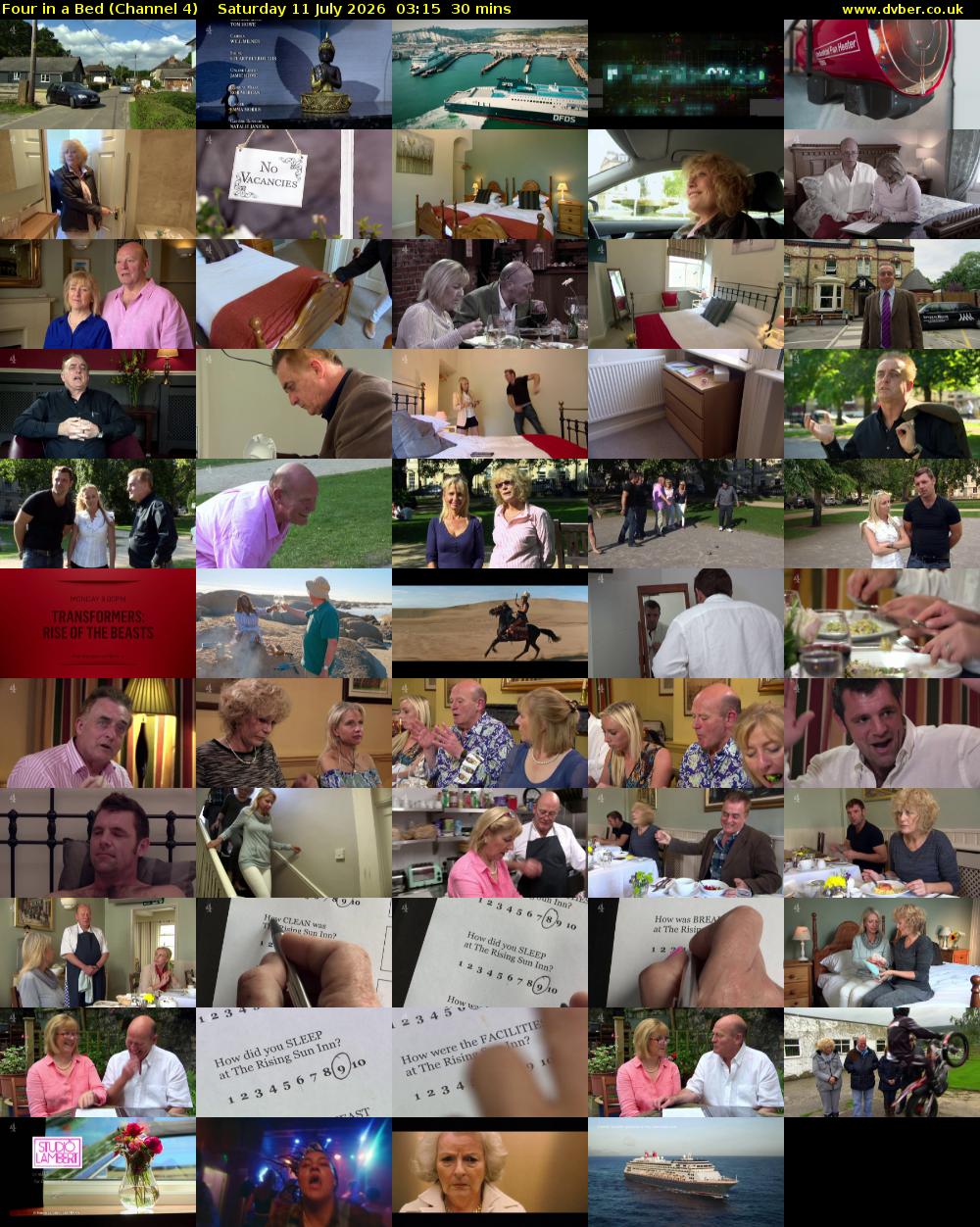Four in a Bed (Channel 4) Saturday 11 July 2026 03:15 - 03:45