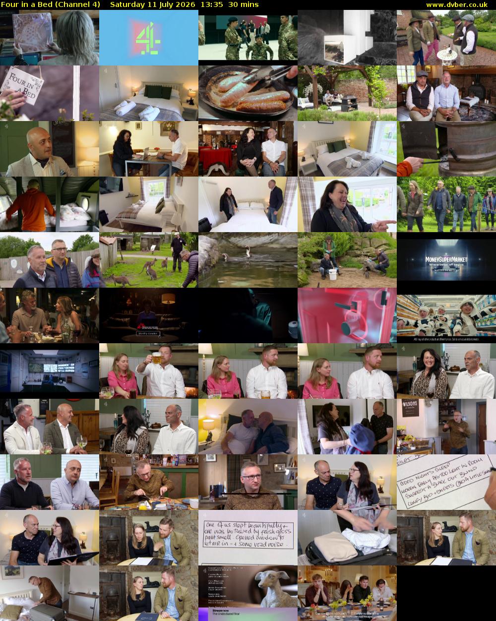Four in a Bed (Channel 4) Saturday 11 July 2026 13:35 - 14:05