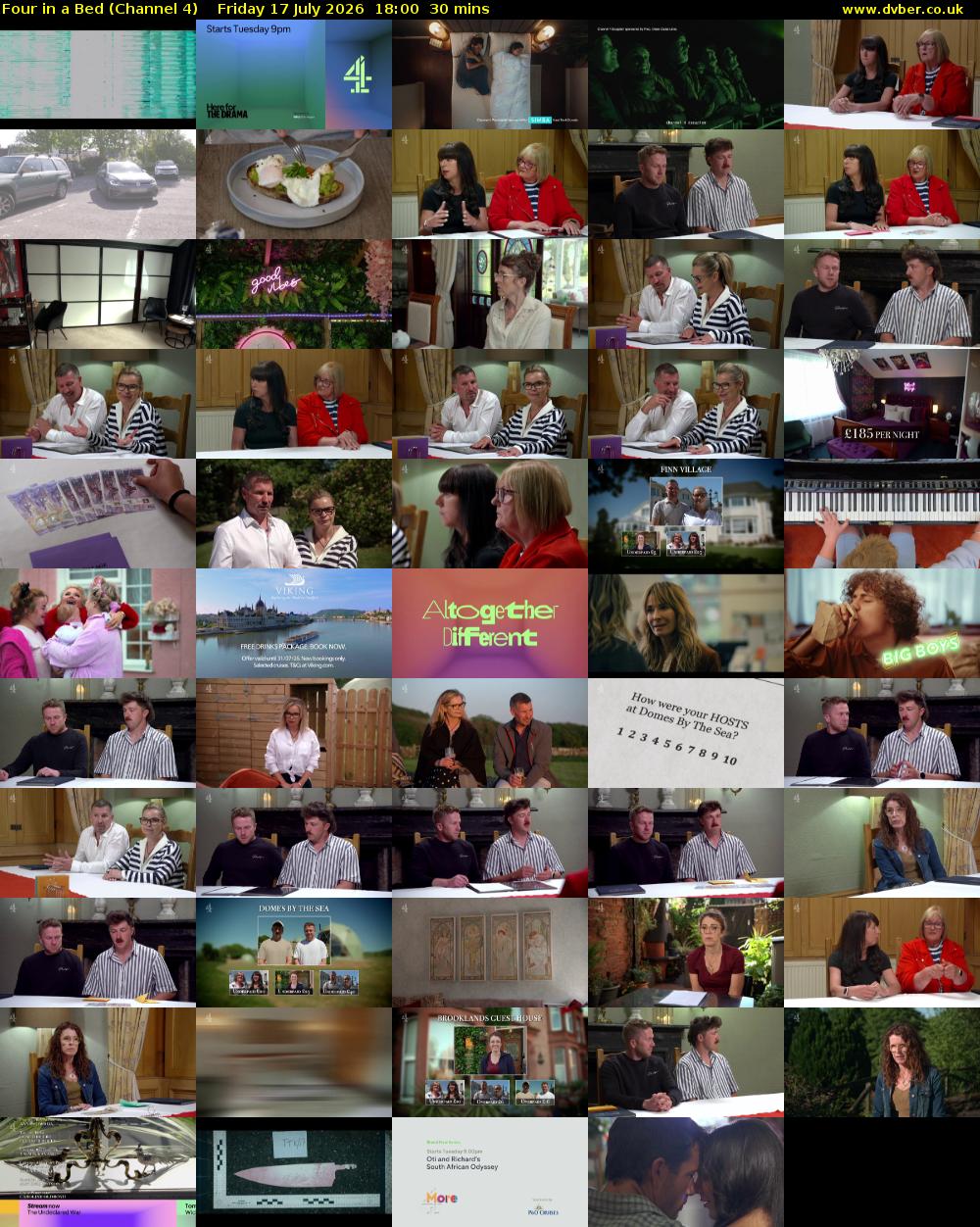 Four in a Bed (Channel 4) Friday 17 July 2026 18:00 - 18:30