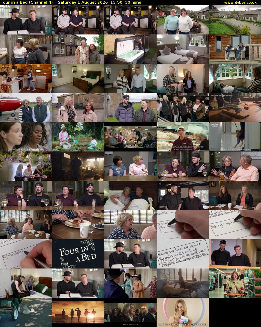 Four in a Bed (Channel 4) Saturday 1 August 2026 13:50 - 14:20
