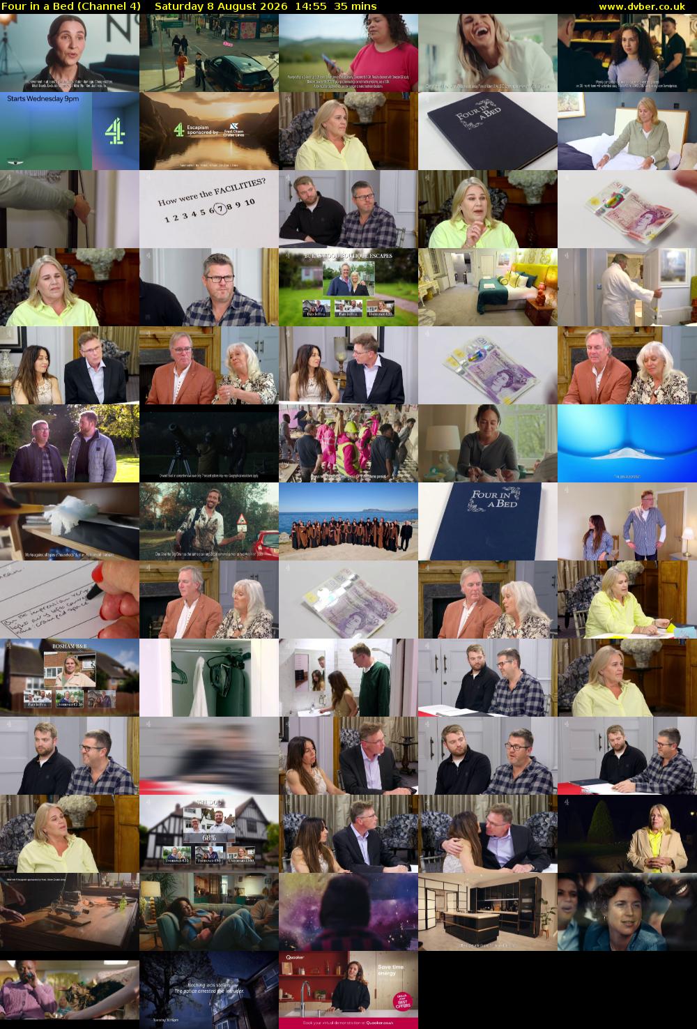Four in a Bed (Channel 4) Saturday 8 August 2026 14:55 - 15:30