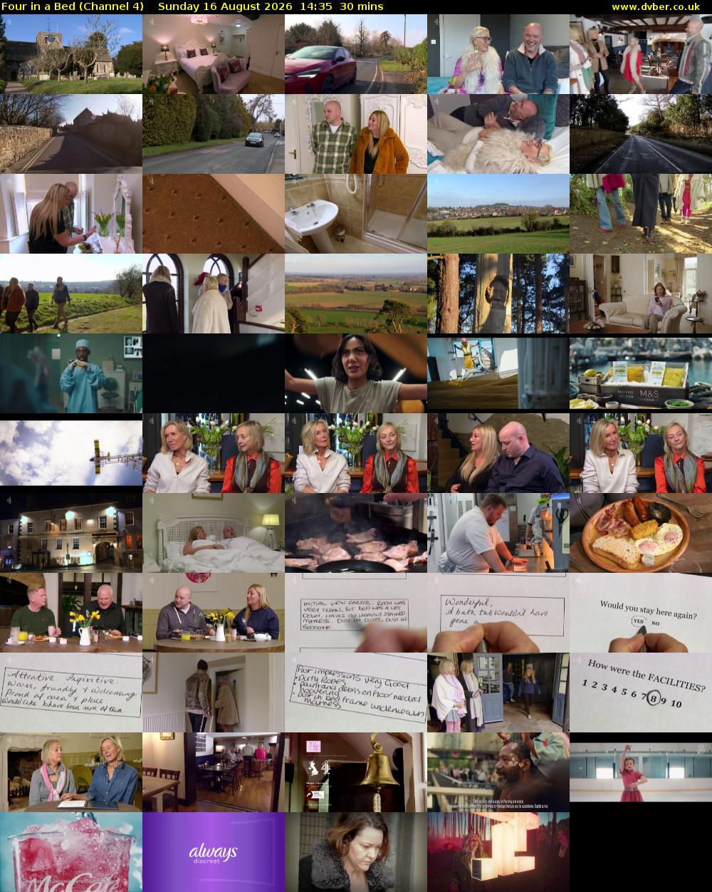 Four in a Bed (Channel 4) Sunday 16 August 2026 14:35 - 15:05