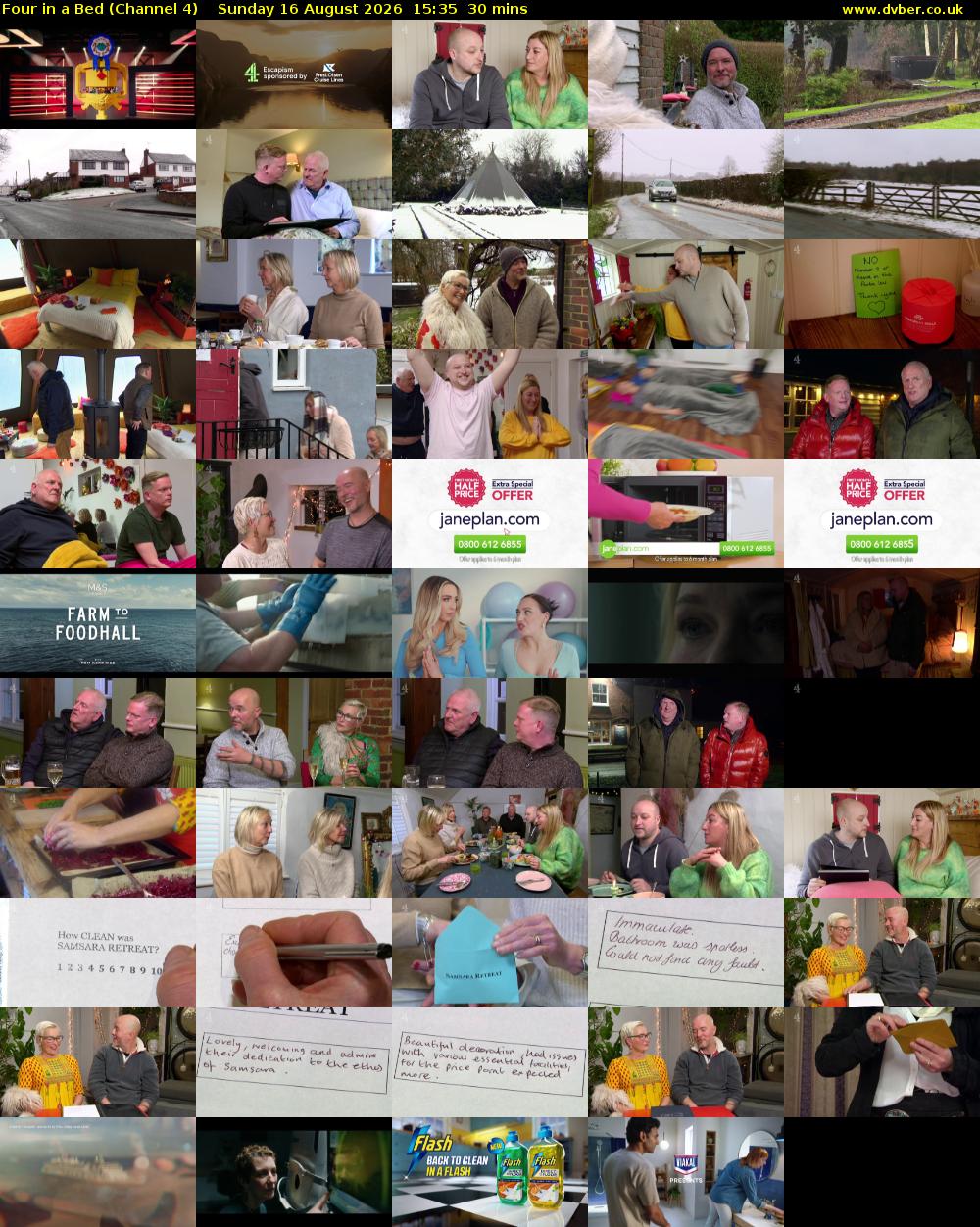 Four in a Bed (Channel 4) Sunday 16 August 2026 15:35 - 16:05