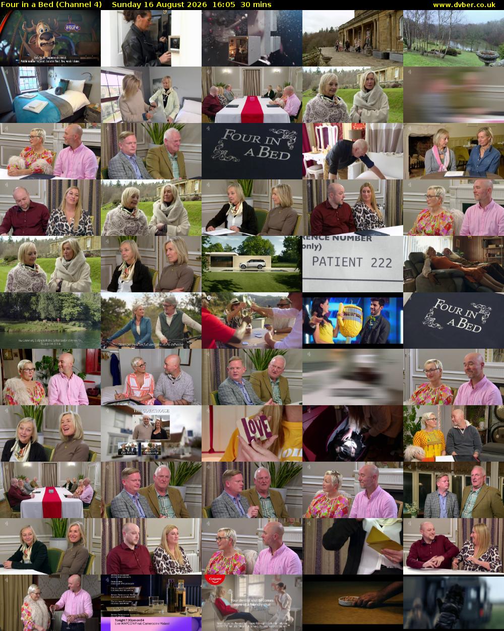 Four in a Bed (Channel 4) Sunday 16 August 2026 16:05 - 16:35