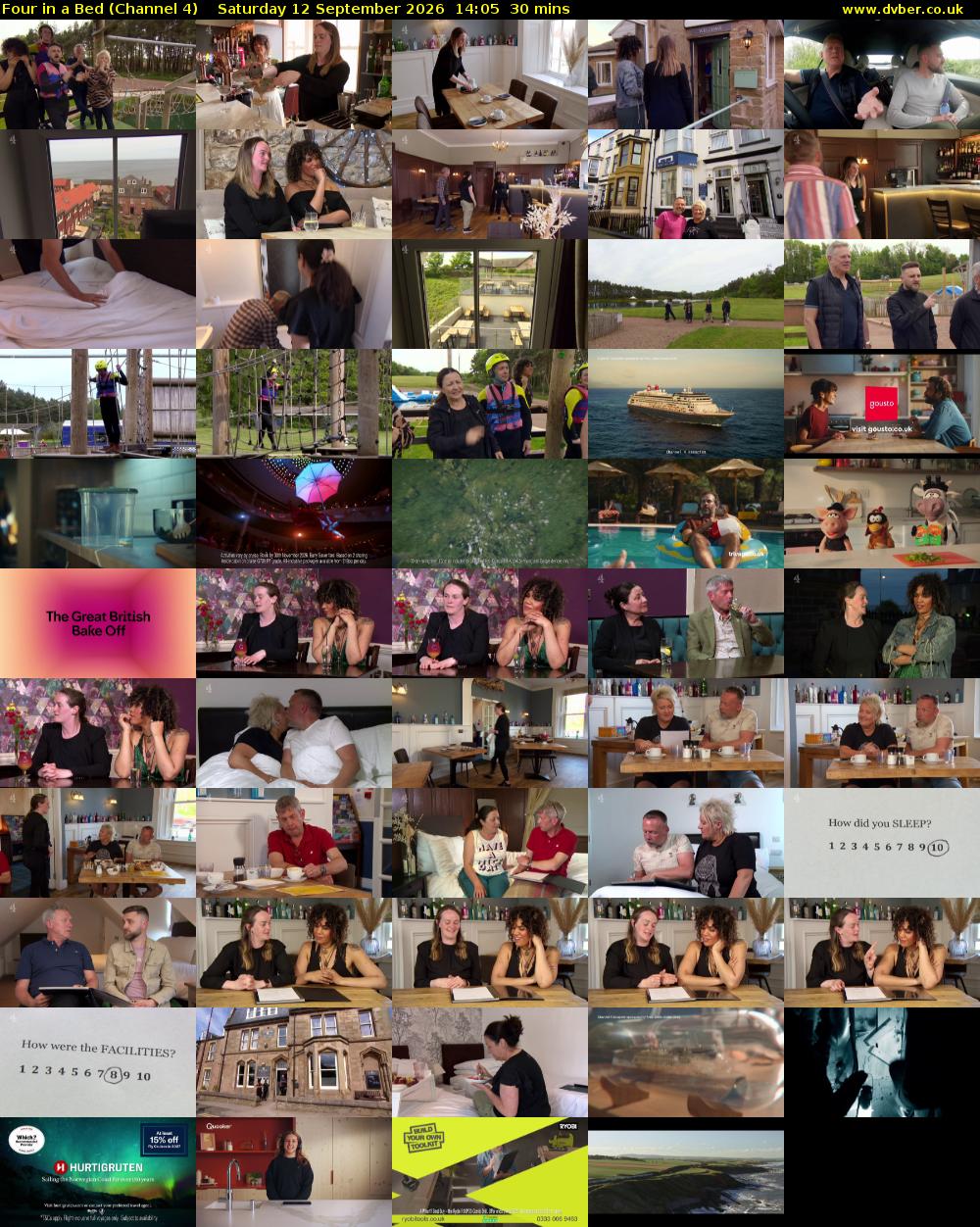 Four in a Bed (Channel 4) Saturday 12 September 2026 14:05 - 14:35