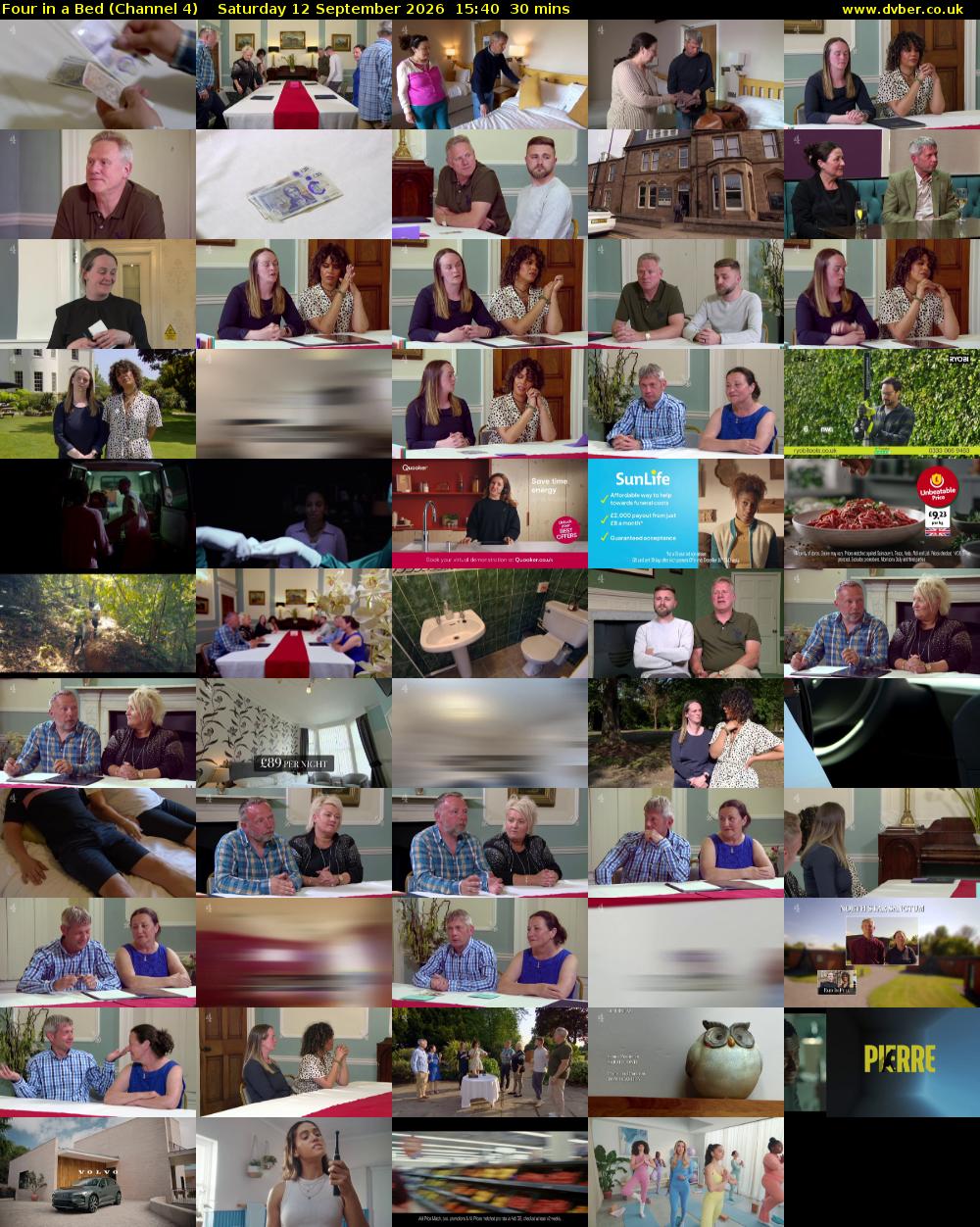Four in a Bed (Channel 4) Saturday 12 September 2026 15:40 - 16:10