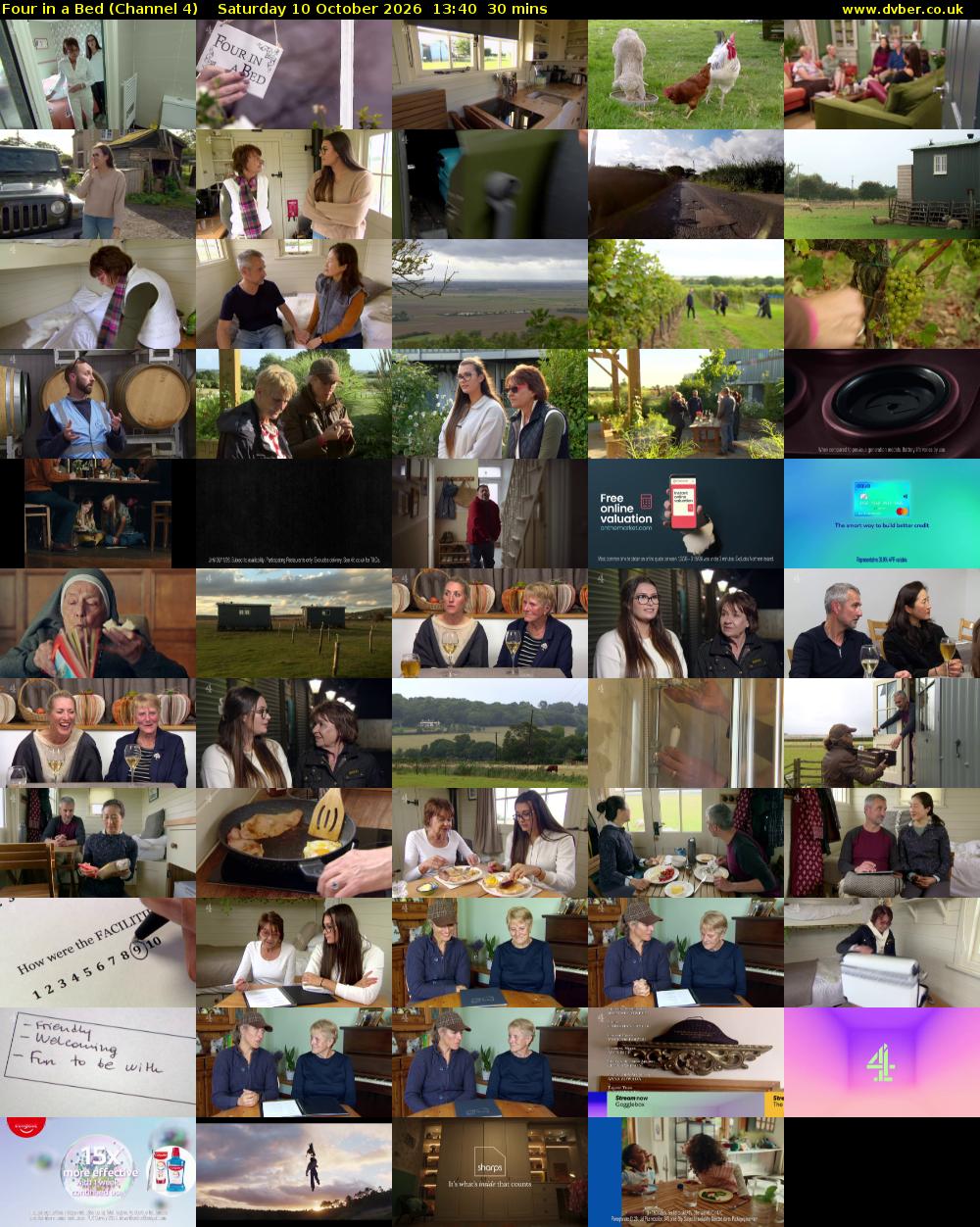 Four in a Bed (Channel 4) Saturday 10 October 2026 13:40 - 14:10