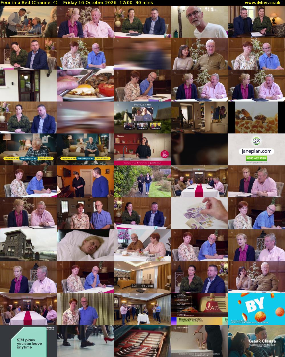 Four in a Bed (Channel 4) Friday 16 October 2026 17:00 - 17:30
