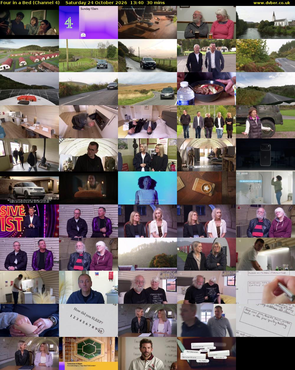 Four in a Bed (Channel 4) Saturday 24 October 2026 13:40 - 14:10