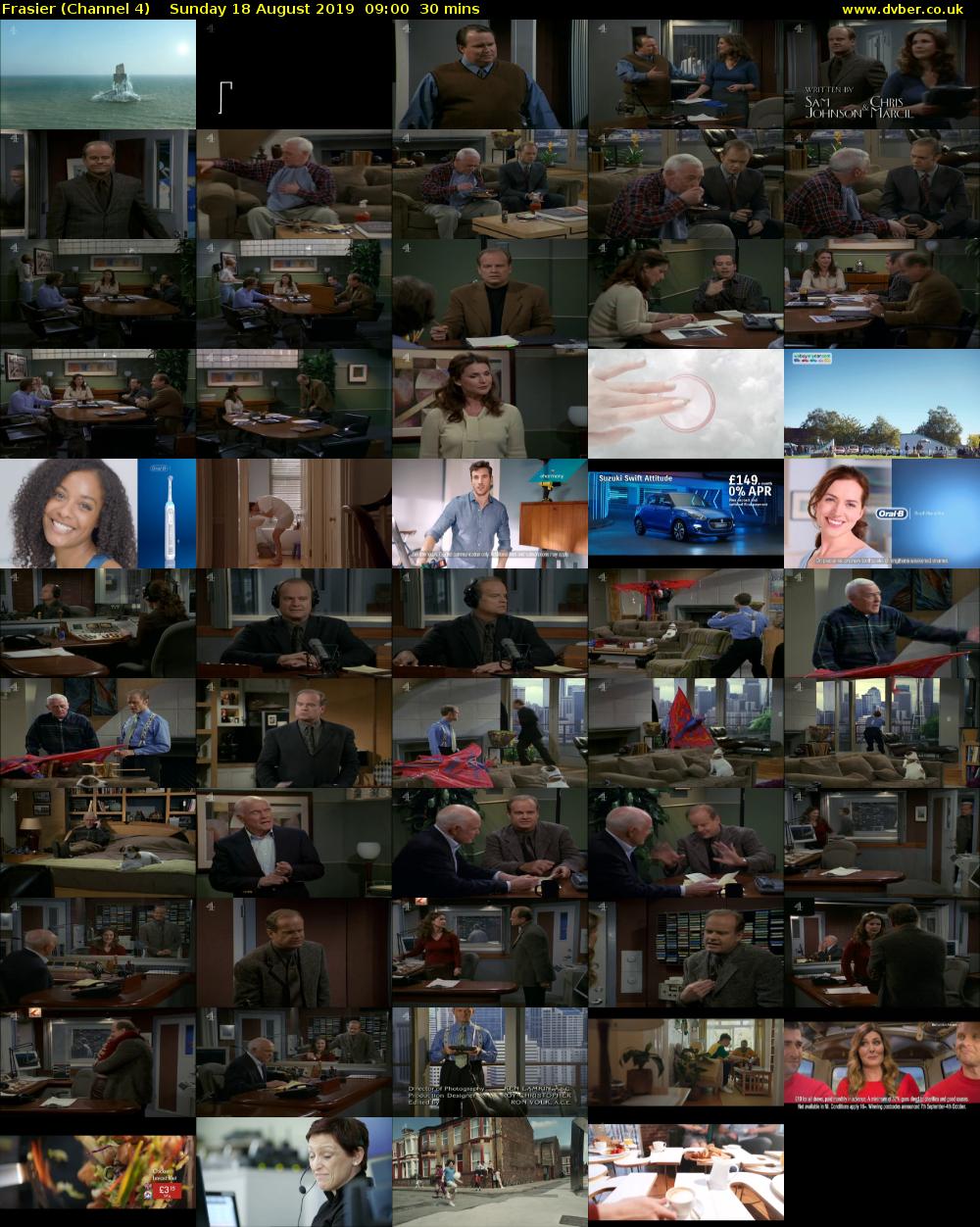 Frasier (Channel 4) Sunday 18 August 2019 09:00 - 09:30