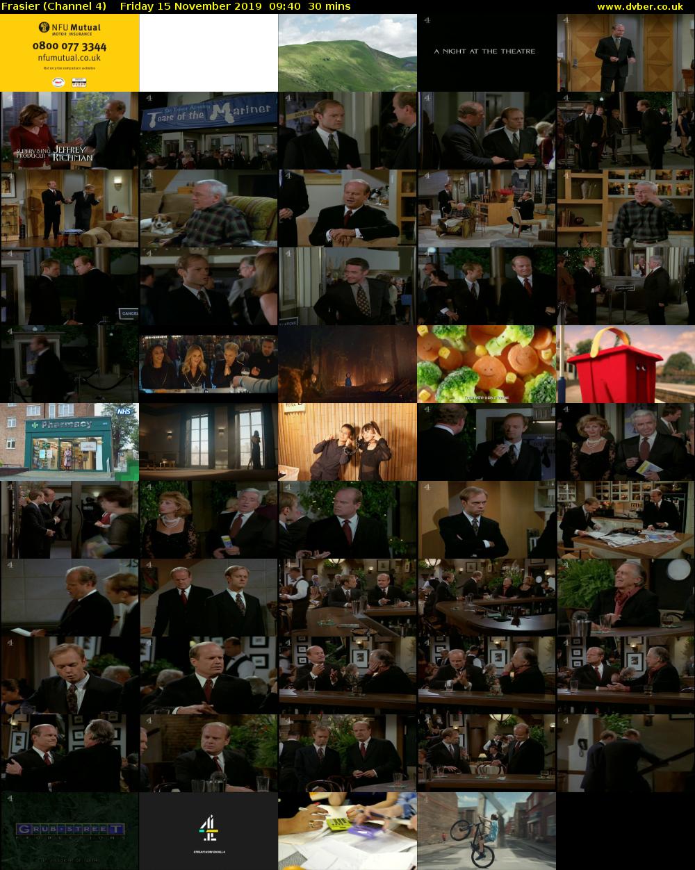 Frasier (Channel 4) Friday 15 November 2019 09:40 - 10:10