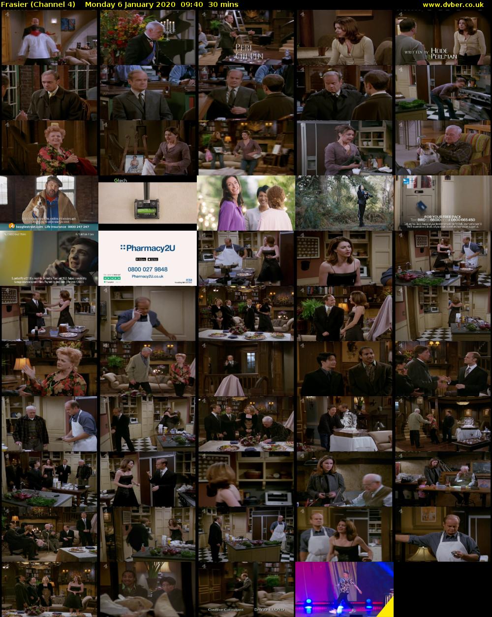 Frasier (Channel 4) Monday 6 January 2020 09:40 - 10:10