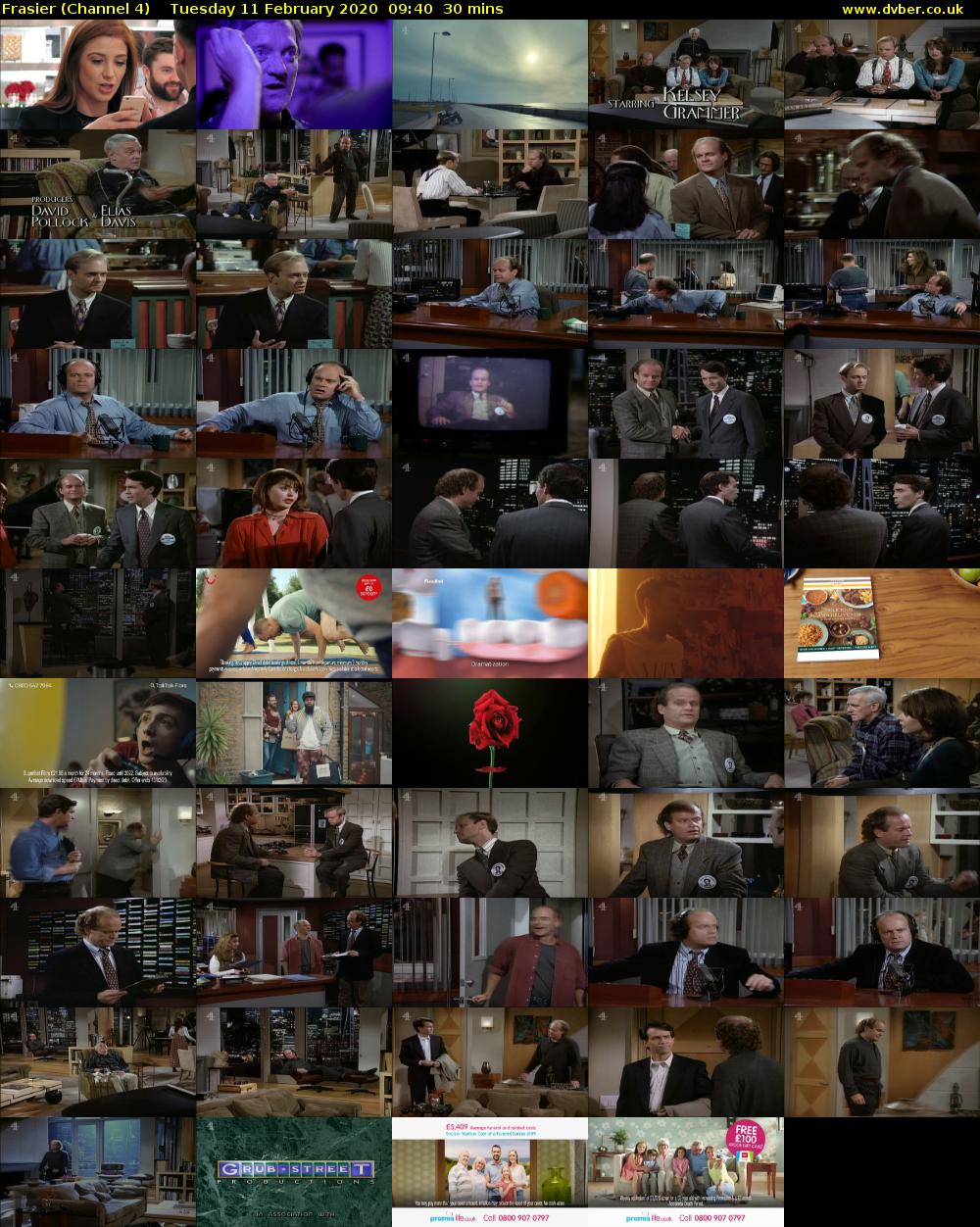 Frasier (Channel 4) Tuesday 11 February 2020 09:40 - 10:10