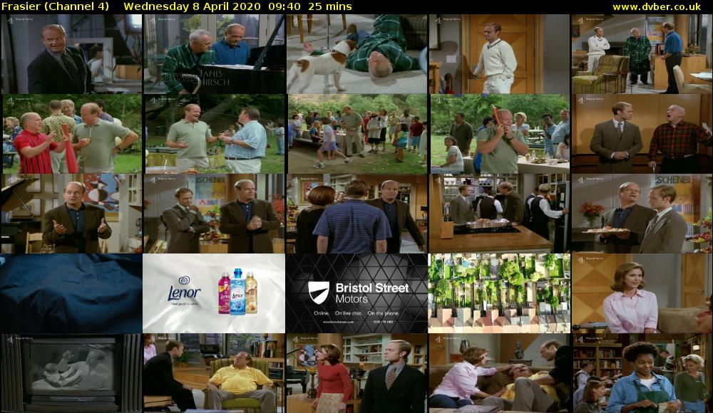 Frasier (Channel 4) Wednesday 8 April 2020 09:40 - 10:05