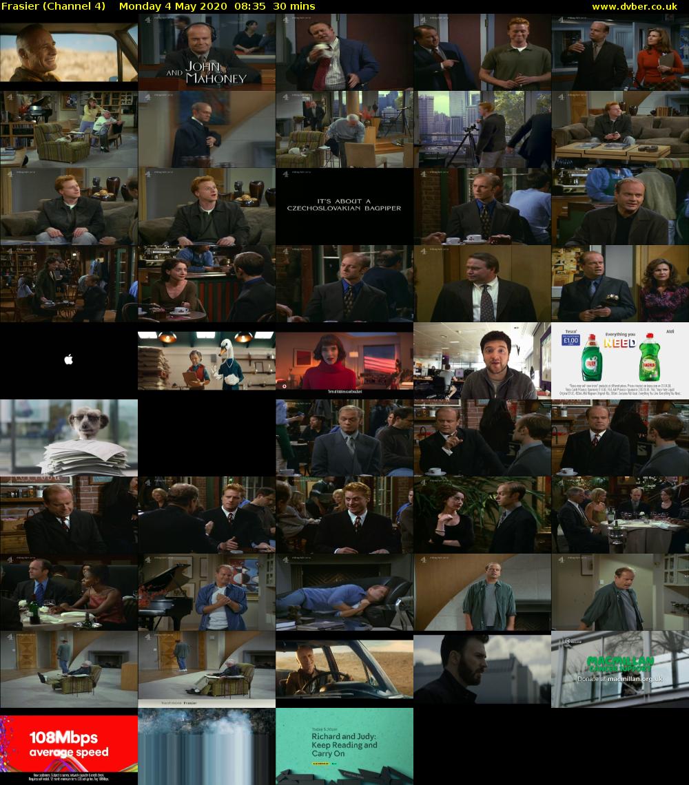 Frasier (Channel 4) Monday 4 May 2020 08:35 - 09:05